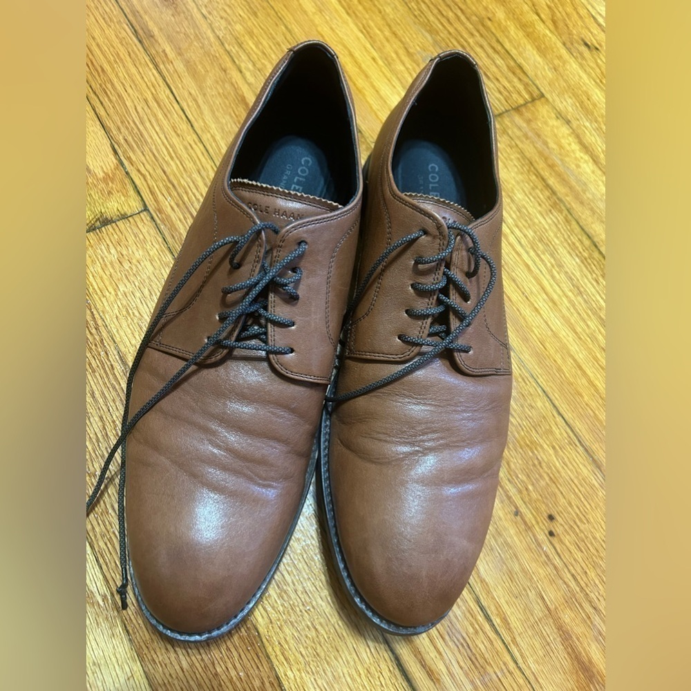 Cole Haan Men's 11.5 M Holland Grand Plain Toe Oxford Brown Leather Shoes